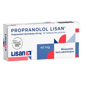 PROPRANOLOL 40MG LISAN TABLETAS VIA ORAL UNIDAD