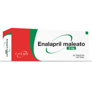 ENALAPRIL MALEATO 5MG CHEMO TABLETAS VIA ORAL UNIDAD