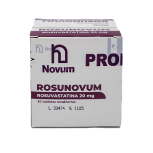ROSUNOVUM 20MG TABLETAS VIA ORAL CAJA X30 UNIDADES.