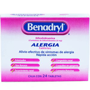 BENADRYL 25MG TABLETAS VIA ORAL UNIDAD