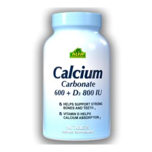 CALCIUM CARBONATE 600MG+ D3 800IU TABLETAS VIA ORAL FRASCO X100 UNIDADES