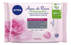 NIVEA AGUA DE ROSAS TOALLITAS MICELARES DESMAQUILLANTES 25 PIEZAS