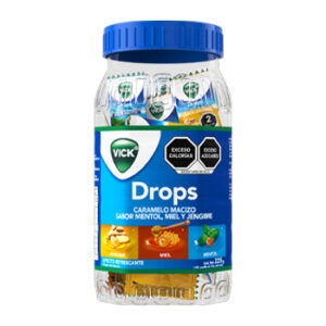 VICK DROPS CARAMELO MACIZO SABOR MENTOL-MIEL-JENGIBRE UNIDAD