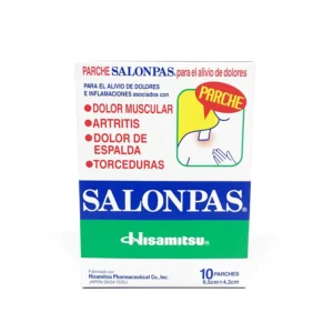 SALONPAS PARCHE USO TÓPICO 6.5CMX4.2CM CAJA X10 UNIDADES