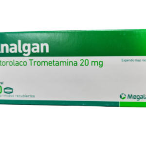 ANALGAN 20MG TABLETAS VIA ORAL UNIDAD