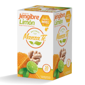 MANZA TÉ JENGIBRE Y LIMÓN SOBRES PARA INFUSIÓN CALIENTE CAJA X20 UNIDADES